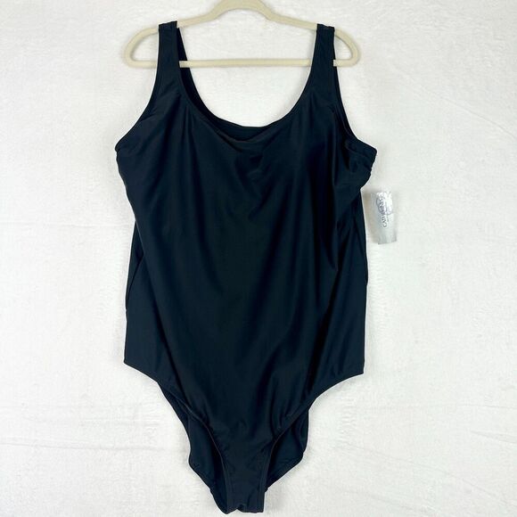 Catherine's One Piece Swimsuit Size 26W New Black - Picture 1 of 5